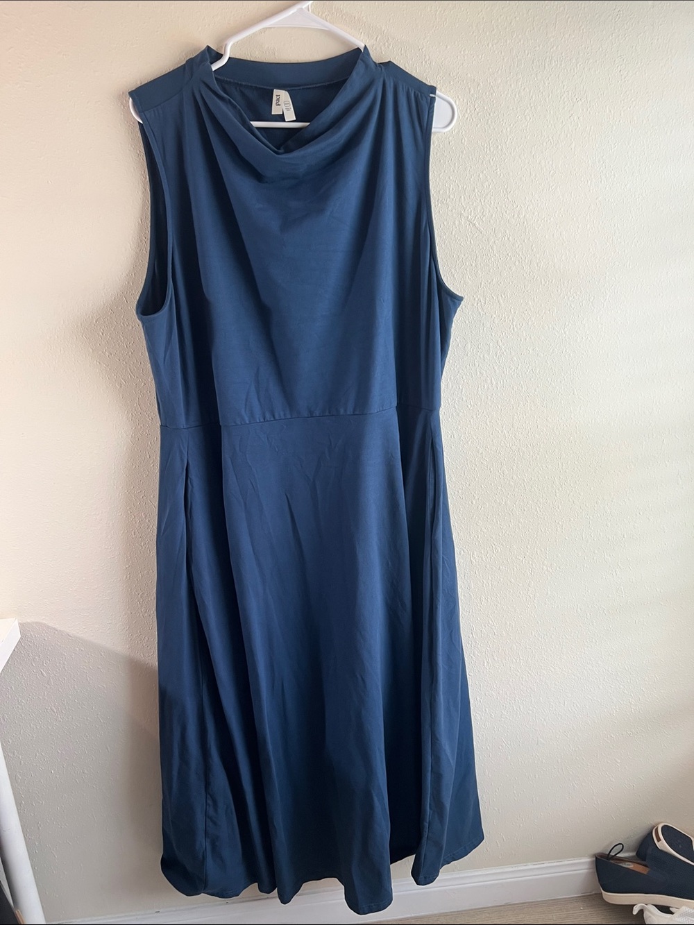 Pact Sleeveless Cowl-Neck maxi Dress in Navy